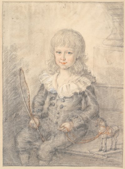 Portrait of a Boy with a Toy Horse by Jens Juel