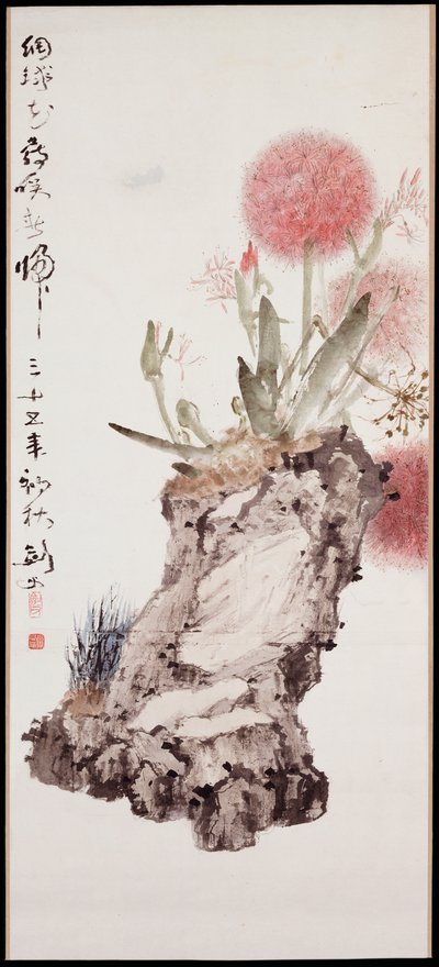 Hydrangea and Rock by Jianfu Gao