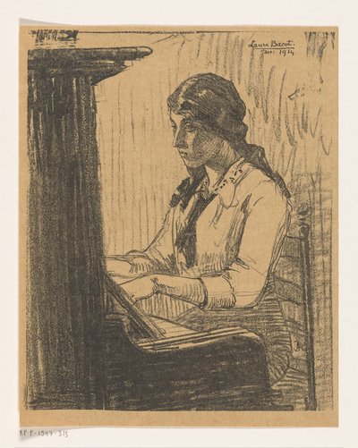 Laura Bacot Playing a Piano by Jo Koster