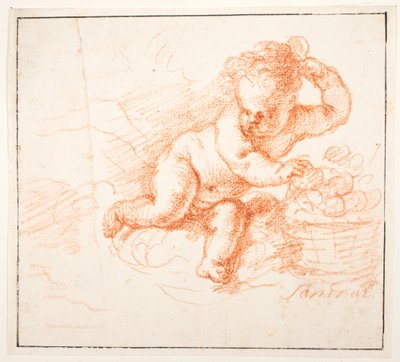 Putti Gathering Fruit by Joachim von Sandrart