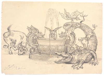 The Battle for the Dragon Fountain by Joakim Frederik Skovgaard