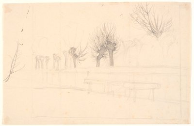 Pollarded Poplars Along a Stream by Joakim Frederik Skovgaard