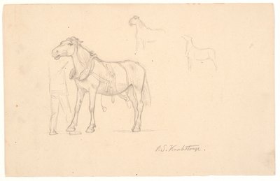 Three Studies of a Horse by Joakim Frederik Skovgaard