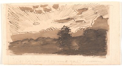 Draft for Evening Landscape by Joakim Frederik Skovgaard