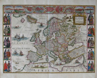 Europe Map From: Atlas Maior by Joan Blaeu