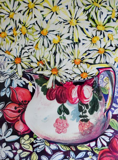 Marguerites in a 30s Jug, 2001 by Joan Thewsey
