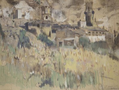 Landscape near Maspujols by Joaquim Mir i Trinxet