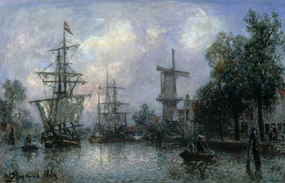 The Port of Rotterdam by Johan Barthold Jongkind