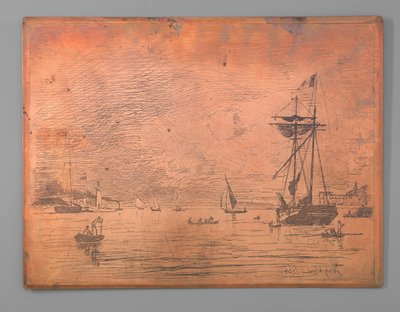 Port of Honfleur by Johan Barthold Jongkind (signed by artist)