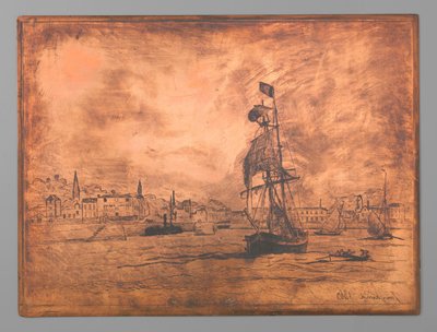 Port of Honfleur by Johan Barthold Jongkind (signed by artist)