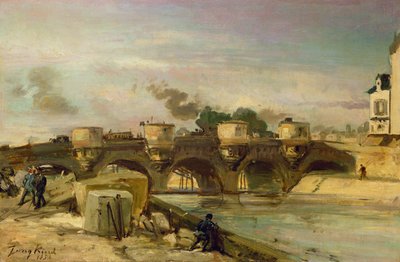 Fire on the Pont Neuf, 1853 by Johan Barthold Jongkind