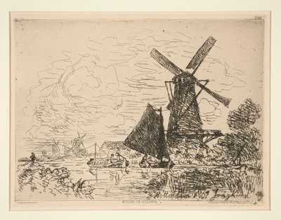Mills in Holland by Johan Barthold Jongkind