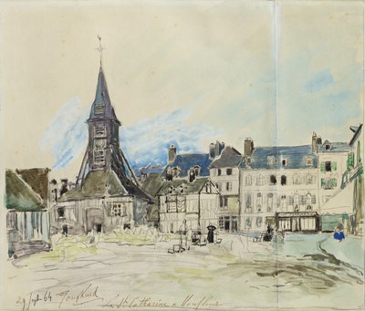 The Church of Sainte-Catherine, Honfleur by Johan Barthold Jongkind