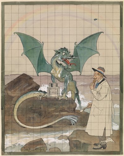 Artist with Dragon by a Pot Chinol by Johan Braakensiek