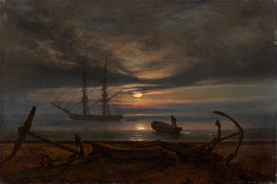 Danish Coast by Moonlight by Johan Christian Dahl