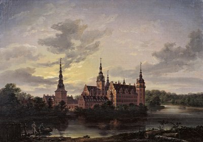 Frederiksborg Slot by moonlight, 1817 by Johan Christian Dahl