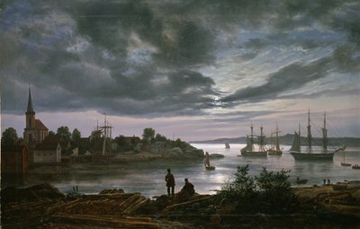 Larvik by Moonlight by Johan Christian Dahl