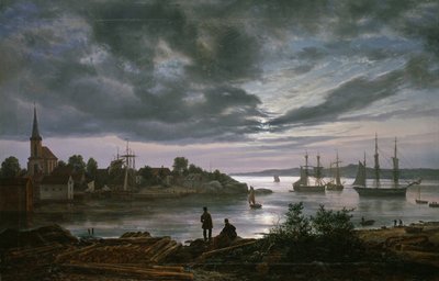 Larvik by Moonlight by Johan Christian Dahl