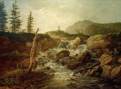 Nordic Landscape with a Waterfall by Johan Christian Dahl