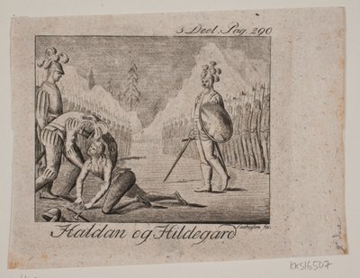 Vignette. Haldan and Hildegard by Johan Christoph Seehusen