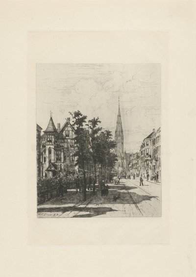 View of the Vondelstraat in Amsterdam by Johan Conrad Greive