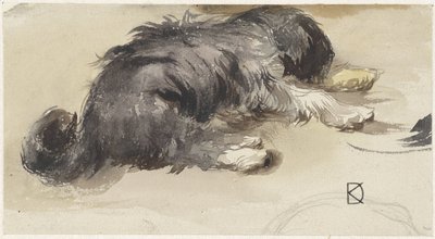 Sleeping Dog Seen from Behind by Johan Daniël Koelman