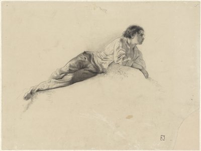 Study of a reclining young man by Johan Daniël Koelman