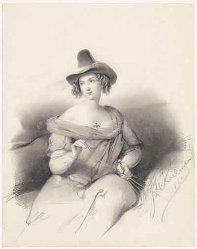 Lady Seated on Horseback by Johan Hendrik Koelman