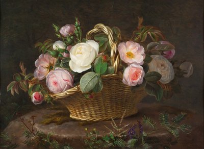 Basket with Flowers, c. 1843 by Johan Laurentz Jensen