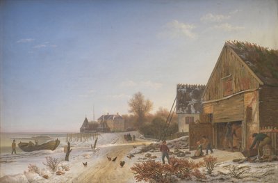 Strandvejen at Vedbæk. Winter Afternoon by Johan Stroe