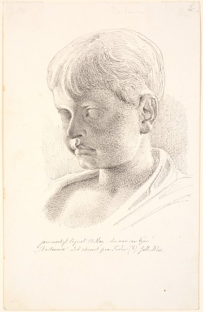 Head of Britannicus. 3/4 Profile to the Left by Johan Thomas Lundbye