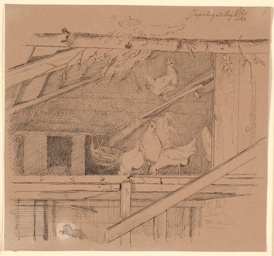 Hens in an Attic by Johan Thomas Lundbye