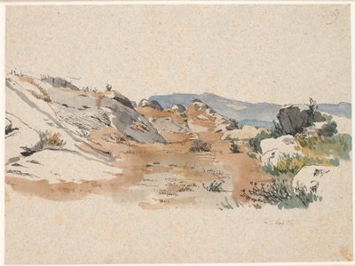 Italian Landscape with Rock Formations by Johan Thomas Lundbye