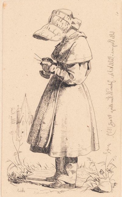 Little Regine in Vallekilde by Johan Thomas Lundbye