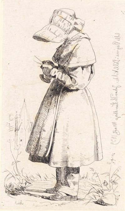 Little Regine in Vallekilde by Johan Thomas Lundbye