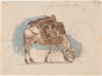 Mule with Chicken Baskets by Johan Thomas Lundbye