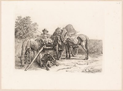 Farmer and His Cart by Johann Adam Klein