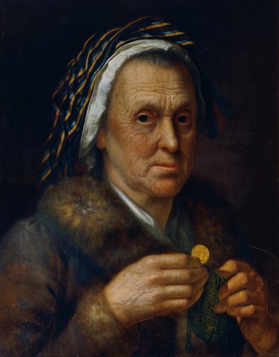 Old Woman with a Ducat by Johann Baptist Höchle