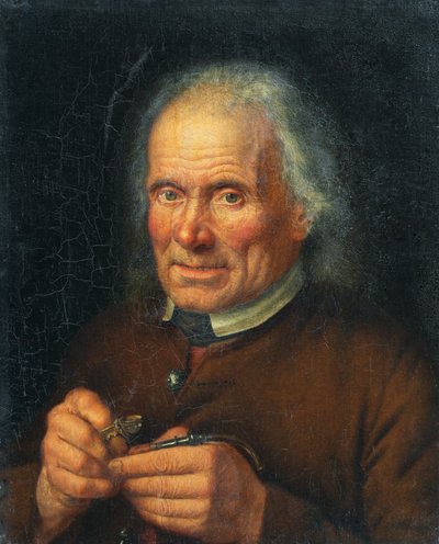 Old Farmer Filling His Pipe by Johann Baptist Höchle