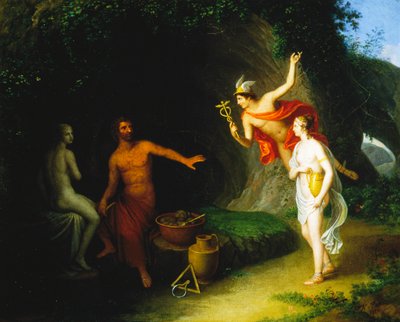 Pygmalion and Galatea by Johann Baptist I Lampi