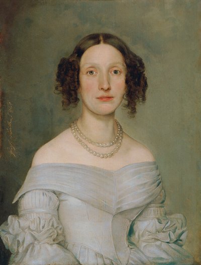 Lady in Light Blue Dress by Johann Baptist Reiter