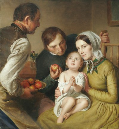 Learning to Pray (Reiter Family) by Johann Baptist Reiter
