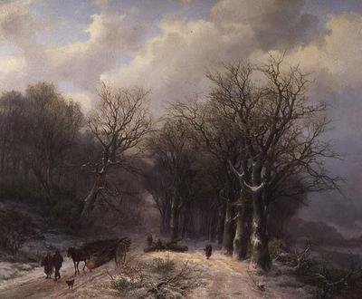 The Timber Cart in Winter by Johann Bernard Klombeck