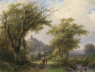 Wanderer by the Stream by Johann Bernhard Klombeck