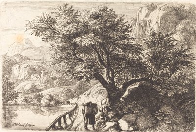 Peasant Walking along a River by Johann Christoph Erhard