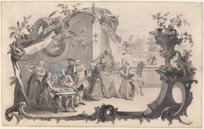 An Elegant Company Playing Board Games by Johann Esaias Nilson