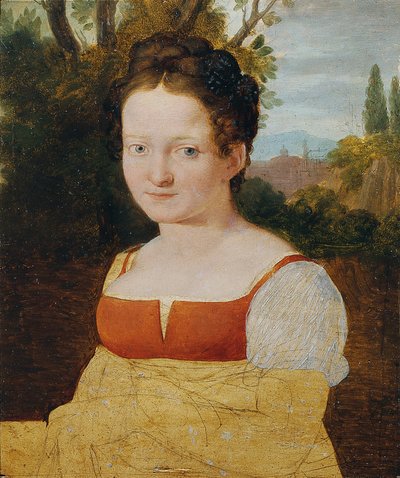 Girl Portrait by Johann Evangelist Scheffer von Leonhardshoff