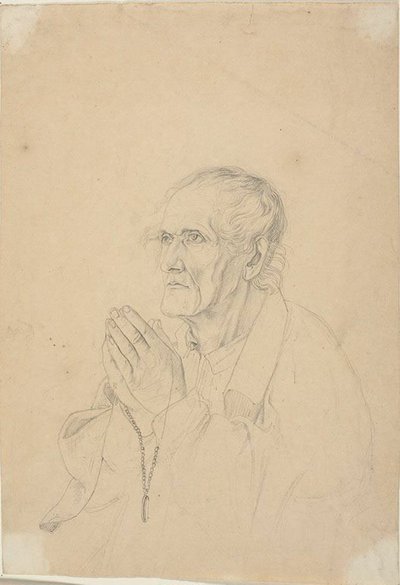 Old Man Praying by Johann Friedrich Overbeck