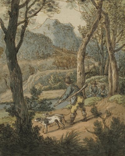 Hunter with Two Dogs by Johann Georg von Dillis