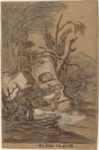 Capriccio with Antique Ruins by Johann George Böhm